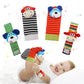 Wrist Rattle Foot Finder Sock For 0-36Months Baby Boys And Girls, Newborn Baby Soft Hand & Feet Rattle 0-3 Years, Arm Leg Babies Development Toys For Infant Bebe (Cow-4 Pcs)