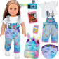 Zita Element 7 Pcs American 18 Inch Doll Clothes And Accessories - 18 Inch Doll Clothes Set With Doll Backpack,Waist Bag,Cell Phone,Tablet Phone,Camera (No Doll)