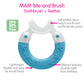 Mam 2-In-1 Bite & Brush Baby Teether, Relieves Teething Symptoms In Babies 3+ Months, Stimulates Sensory Development, 1 Pack, 3+ Months, Violet/Girl