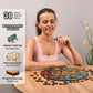 Wolf Enchantment - 200 Piece Wooden Puzzles for mature-themeds - 12 x 11.8 in - Extra-Thick 5 mm Wood Puzzle  Hand-Shaped Pieces  Round Mosaic Design - enhanced Gift for Puzzle Lovers by LEOGOR