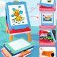 Elovien Easel For Kids, 4 In 1 Double Sided Toddler Art Easel With Chalkboard & Magnetic Whiteboard, Foldable Kids Tabletop Easel With Drawing & Writing Accessories - Gift For Boys And Girls (Blue)