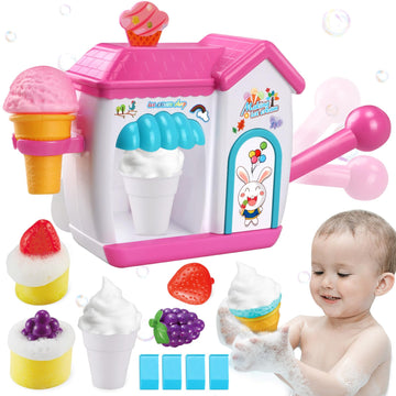 Gretex Toddler Bath Toys For 3 4 5 6 7 8 Years Old Girls, Bubble Ice Cream Maker Bath Toy, Shower Toys, Toddler Bath Toys Age 2-