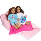Sophia'S 2-In-1 Plush Lightweight Moroccan Print Pull-Out Sofa Couch Converts To A Bed, Fits Two 18 Inch Dolls, Light Pink