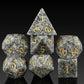 DNDND Soapstone Dice Set D&D Natural Stone Handmade Dice Set with Grogeous Gift Case for DND Tabletop Game (Soapstone)