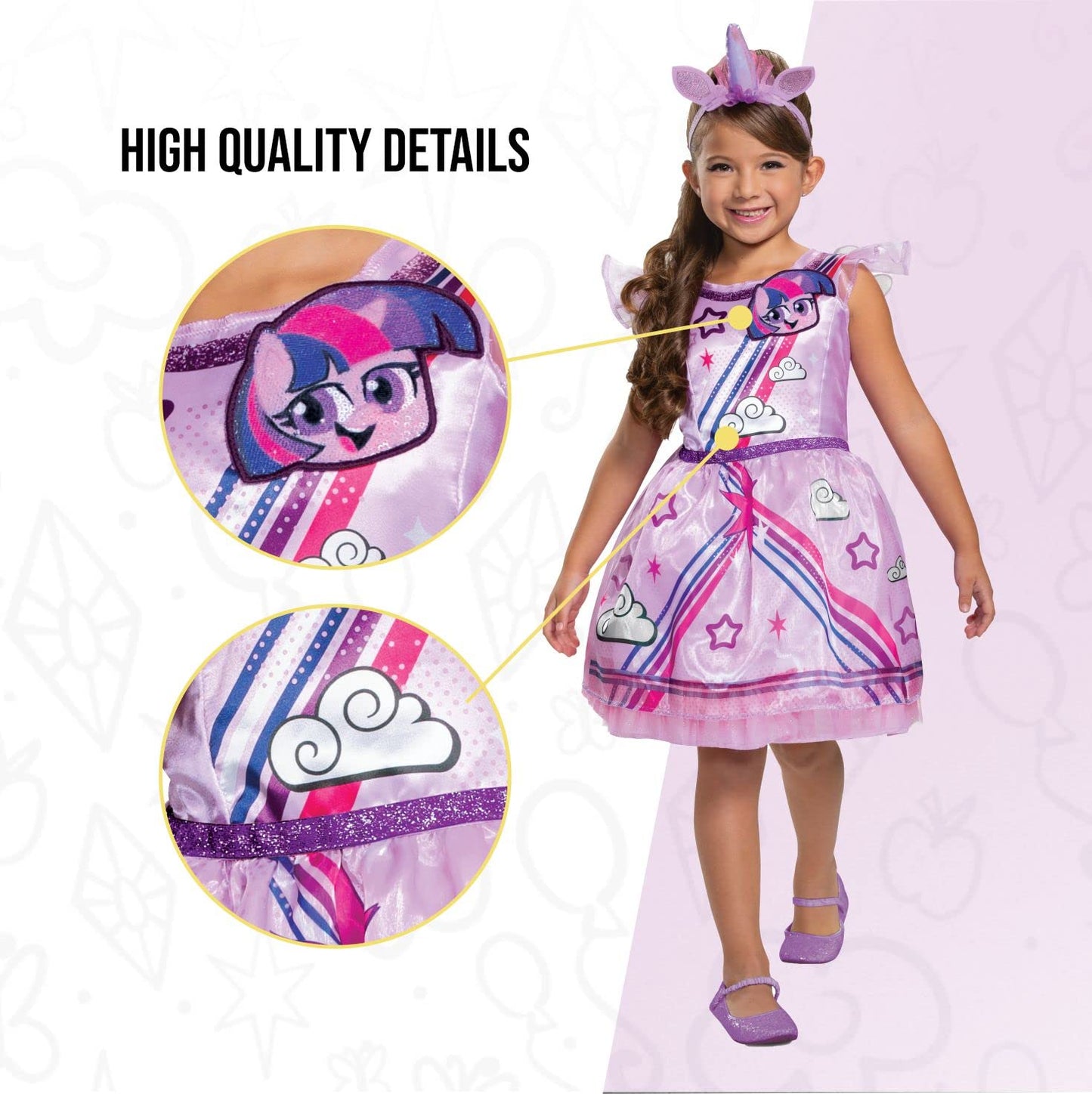 Disguise Twilight Sparkle Costume, My Little Pony Outfit For Girls, Children'S Character Dress, Classic Kids Size Small (4-6X) Purple