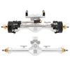 MEUS RACING SCX24 Axles Isokinetic CVD 52° Steering Angle +5mm Widened Front and Rear - Silver Upgrade for Axial SCX24 Crawler