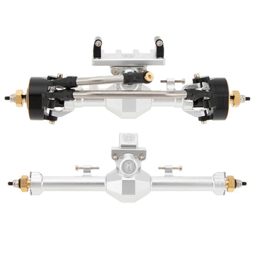 MEUS RACING SCX24 Axles Isokinetic CVD 52° Steering Angle +5mm Widened Front and Rear - Silver Upgrade for Axial SCX24 Crawler