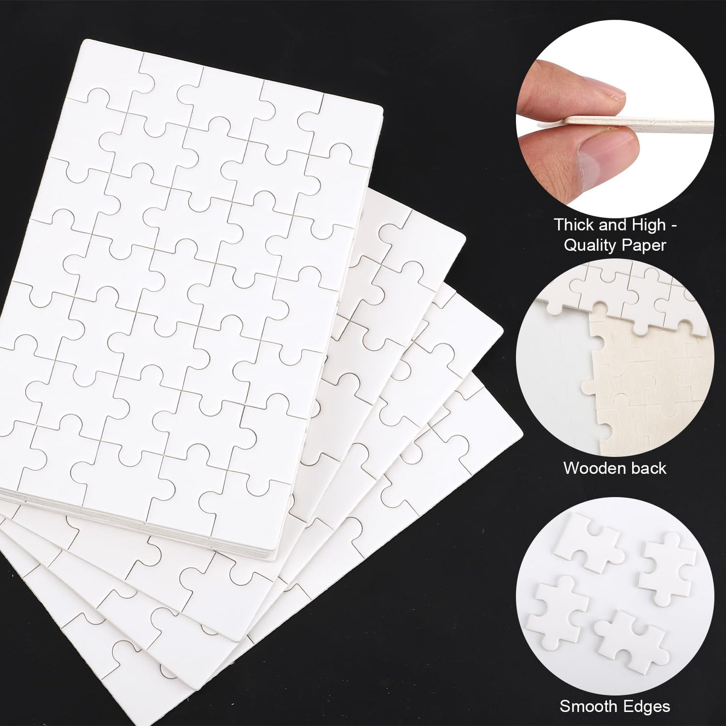 10 Sheet of Blank Puzzles to Drawn Write On  3.9x5.9in  35 Pieces a Sheet  All White Jigsaw DIY Puzzle Kit Paintable Puzzle Writable Puzzle Heat Transfer Puzzle for Kids Brain Game