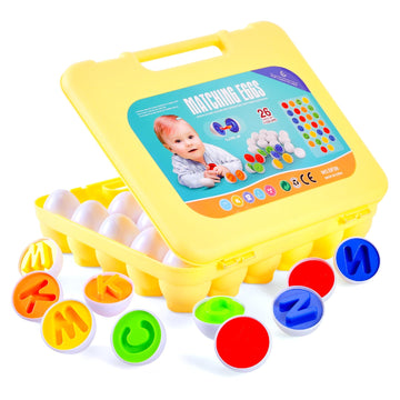 J-Hong Letters Matching Eggs 26Pcs Abc Alphabet Easter Eggs - Educational Color & Shape Recognition Sortere Skills Study Toys, Learning Toy Gift For Toddler 1 2 3 Year Old