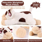 gnomantic Cow Weighted Stuffed Animal - 22" 4.5 lbs Plush Toy, Brown Cotton Plush Pillow for Kids & Adults