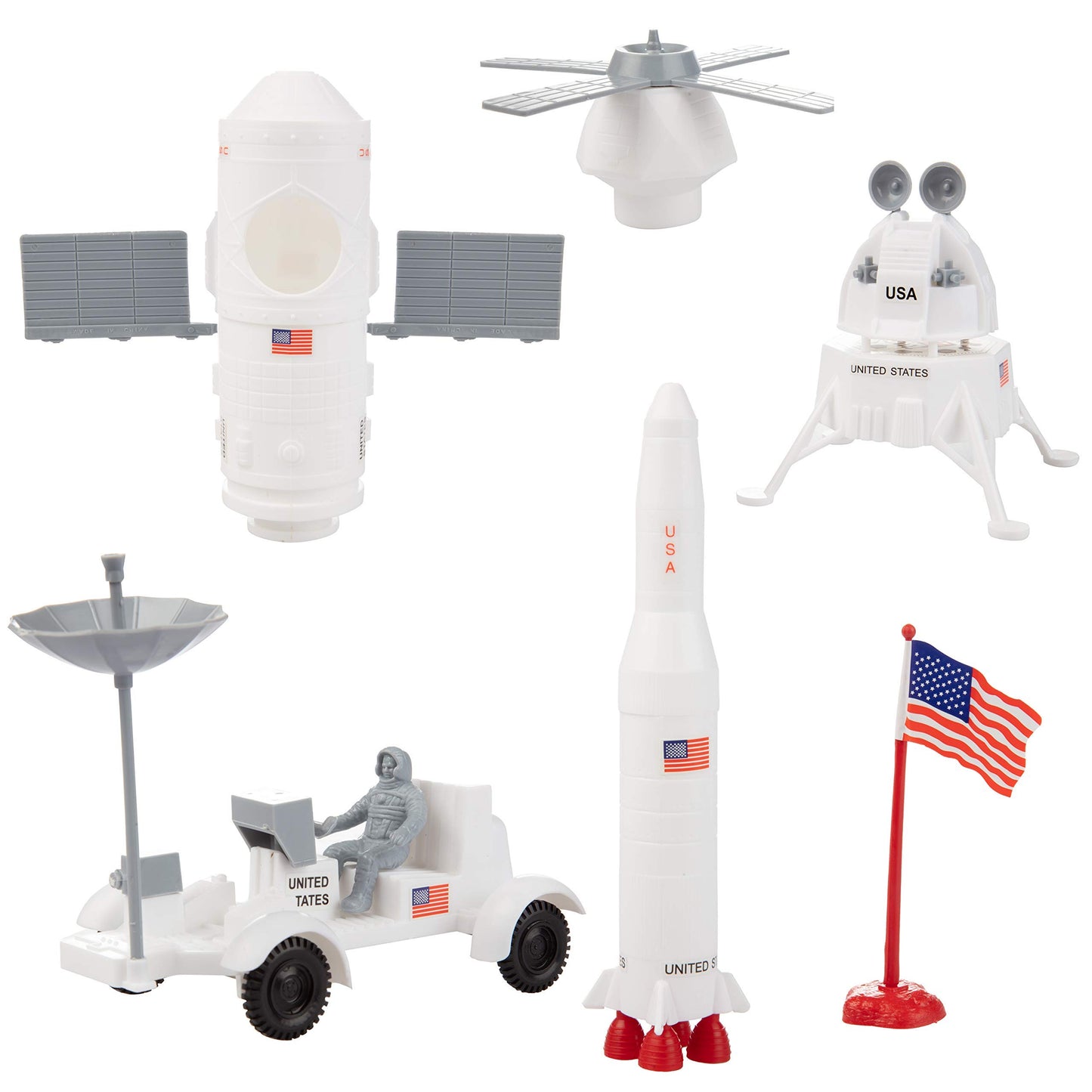 Astronaut & Space Toy Action Figure Playset- 60pc Set Includes Astronauts, Rockets, Spaceship Shuttle, Satellites & More- Great