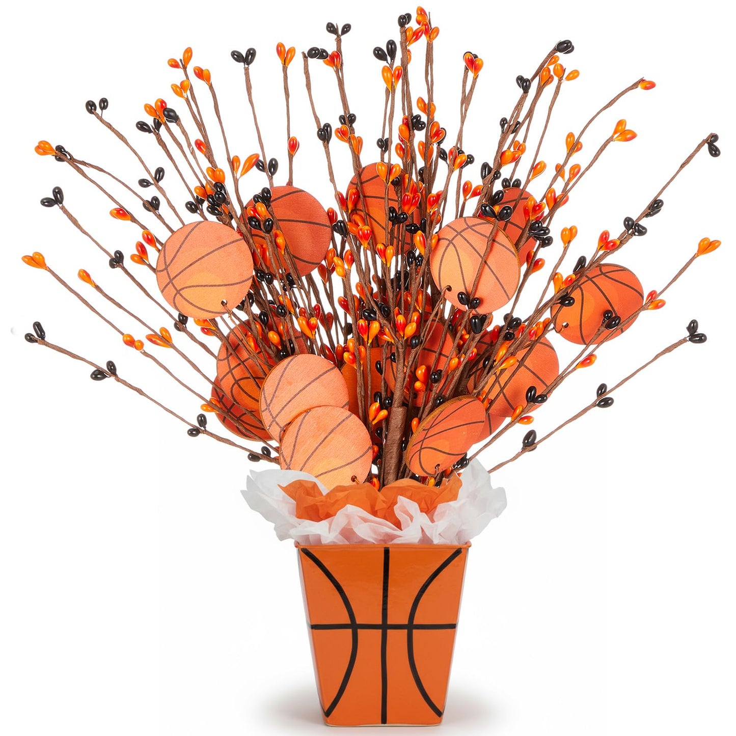 XunYee 6 Pcs Basketball Party Decorations Basketball Centerpieces Sticks for Table Sport Birthday Toppers for Game Day Babyshowe