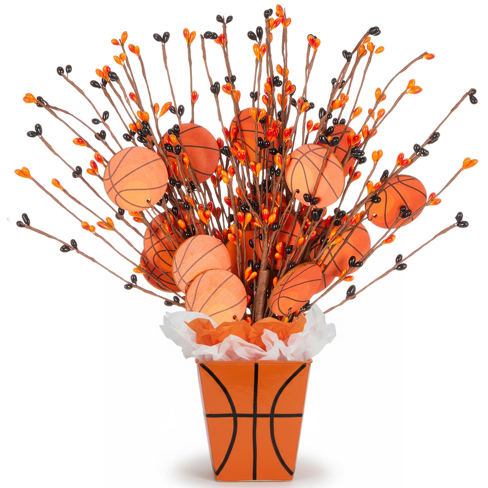 XunYee 6 Pcs Basketball Party Decorations Basketball Centerpieces Sticks for Table Sport Birthday Toppers for Game Day Babyshowe