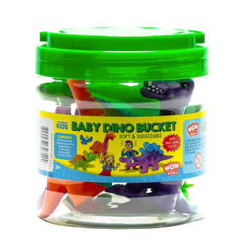 Wow in The World Baby Dino Bucket | Soft and Squeezable | Kids Play Dinosaurs | Learning Through Play | Includes 5 Baby Dinosaur