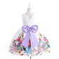Cosplay Life Floral Dress for Girls and Young mature-themeds Fashion Flower Waistline Kids Party Festival Dress Ages 5-9 Years Old (Purple  7YRS)