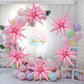 72 Pcs Pearl Pink Star Balloons - 26 Inch Explosion Starburst Foil Cone Balloons, 12 Point Large Balloons For Wedding Birthday B