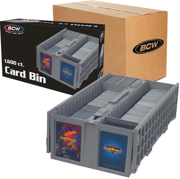 Bcw Collectible Card Bin - Holds Up To 1600 Cards - 6 Pack Gray | Large Card Storage Box For Loose Trading Cards | Pokemon, Mtg,
