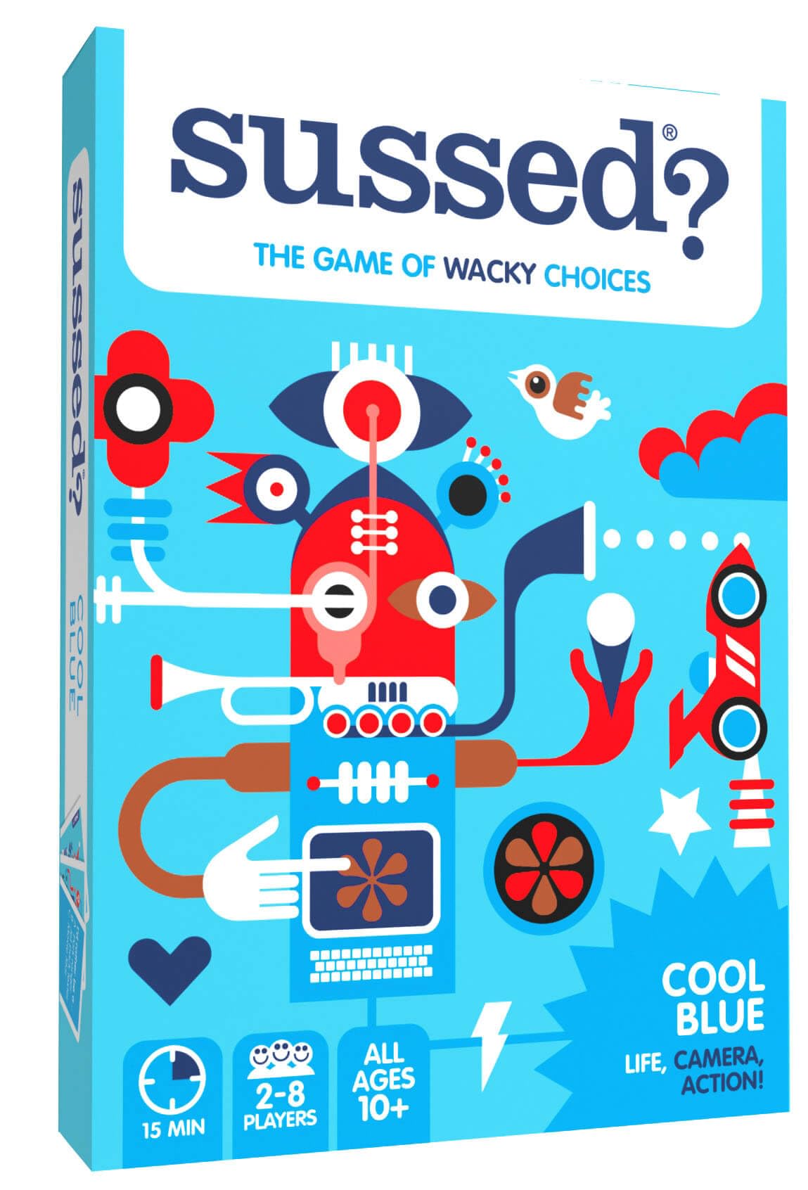 SUSSED The Game of Wacky Choices - Blue Cardboard Social Card Game for Teens & Adults - Travel Conversation Starter - Model LIFEOLOGY