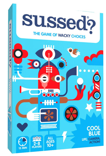 SUSSED The Game of Wacky Choices - Blue Cardboard Social Card Game for Teens & Adults - Travel Conversation Starter - Model LIFEOLOGY