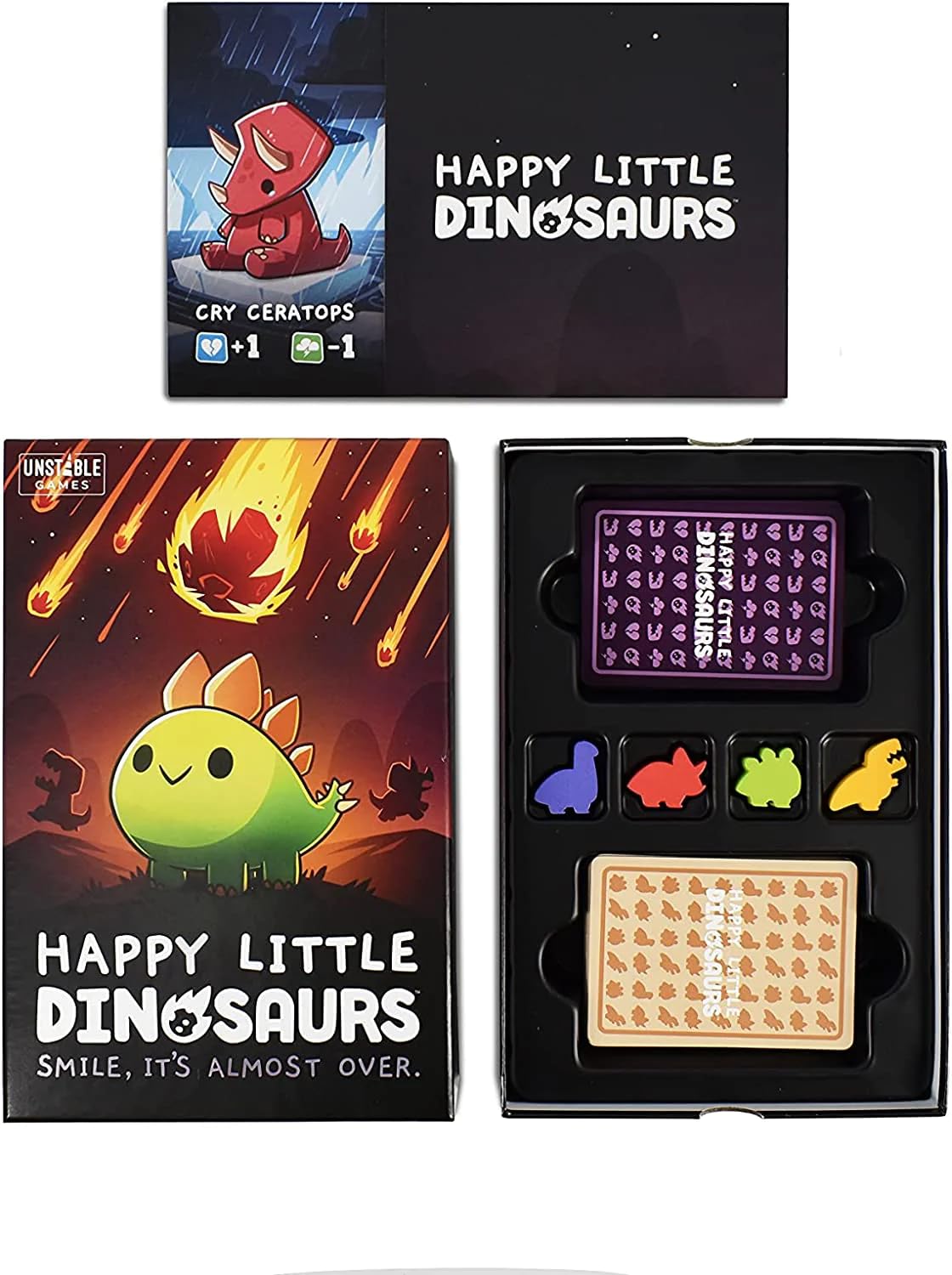 Unstable Games Happy Little Dinosaurs Base Game - Competitive Card Game for 2-4 Players, Multicolor, Hand Management, Model TEE5363UUBSG1