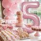 Suwen 40 Inch Pink Large 5 Number Balloons Big Foil Helium Number Balloons 0-9 Jumbo Happy 5Th Mylar Birthday Party Decorations