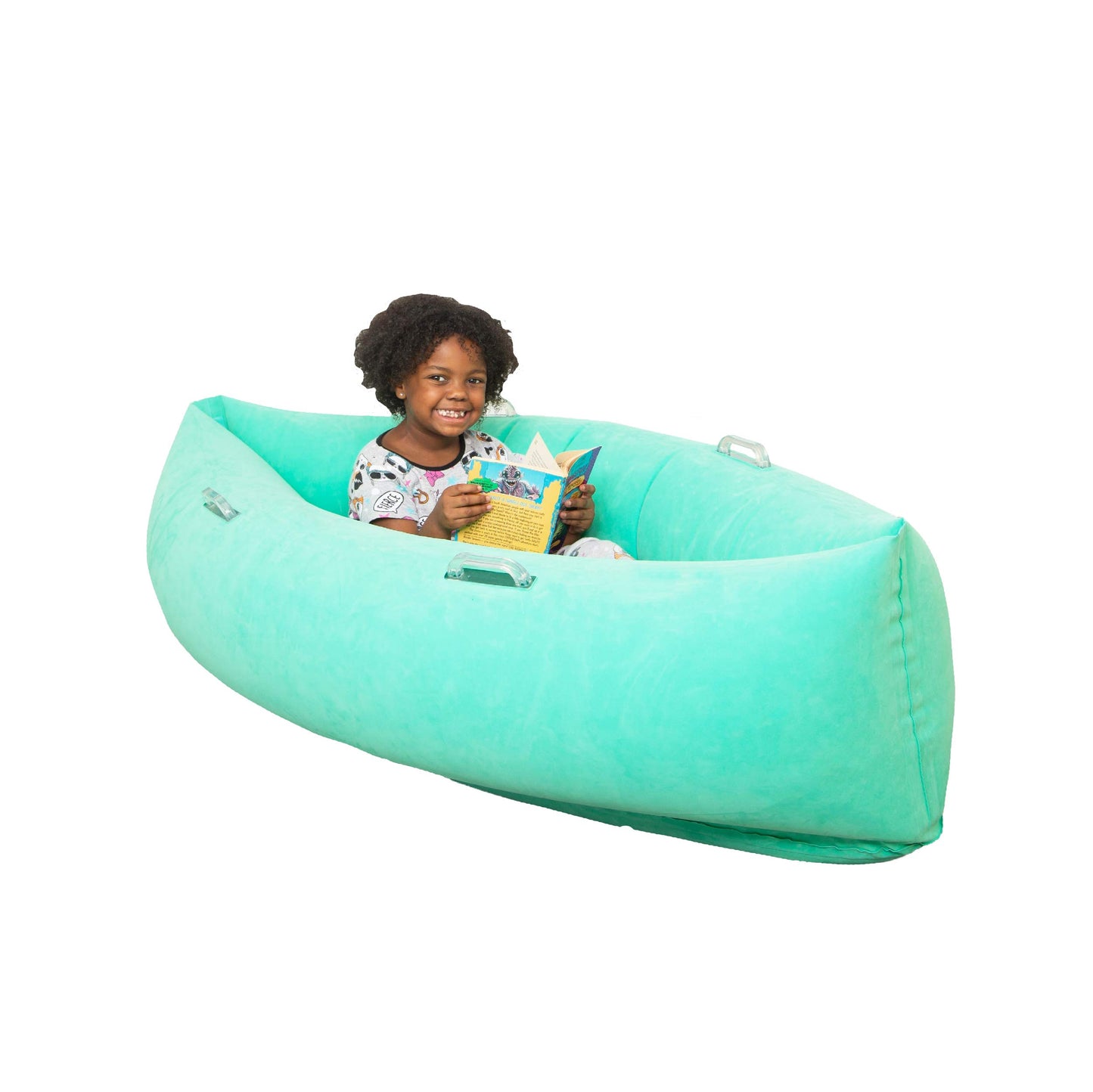 Bouncyband Medium Comfy Peapod Sensory Chair - Green 60 - Fun  Inflatable Peapod Chair Provides Therapeutic Sensory Relief and Compression for Kids Ages 6-12  Includes Electric Air Pump