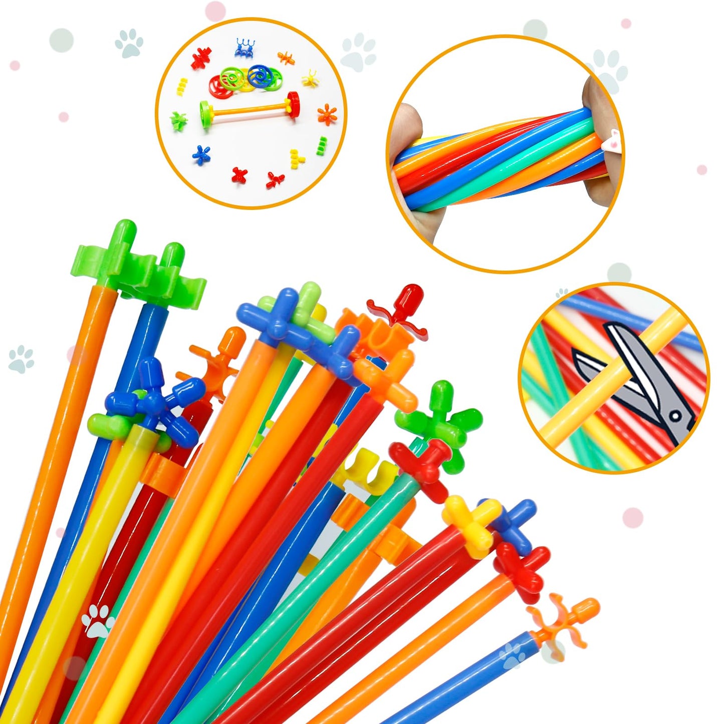Ggiibro Straw Constructor Toys Stem Building Toys 1200Pcs Toys Aged For 3 4 5 6 7 8+ Interlocking Plastic Toys Engineering Toys
