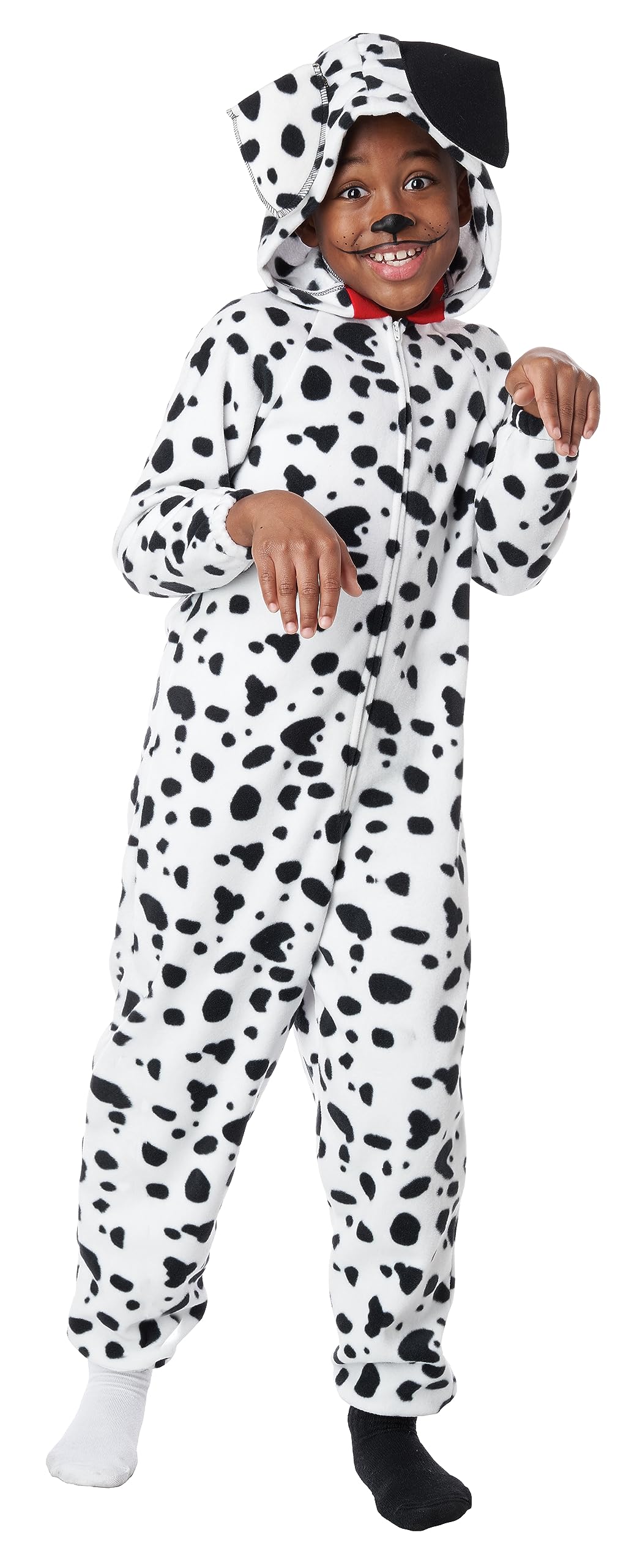 California Costumes, Dalmatian Pup Fleece Jumpsuit, Child,White/Black,Medium (size 810)