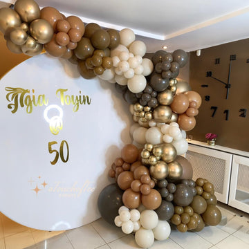 Jobkoo Brown Balloons 12 Inch, 50 Pcs Light Brown Balloon Coffee Chocolate Brown Latex Balloons Matte Tan Caramel Mocha Helium B