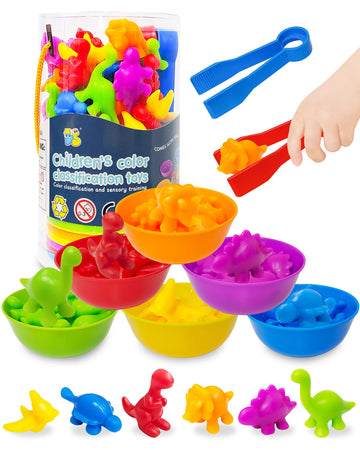 Yetonamr Counting Dinosaurs Montessori Toys For 3 4 5 Years Old Boys Girls, Toddler Preschool Learning Activities Toys For Kids Ages 2-4, 3-5, 4-8, Birthday Gifts Sensory Toys
