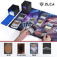 Zlca Card Deck Box For Mtg Cards With 2 Dividers, Card Storage Box Fits 100+ Single Sleeved Cards, Pu Leather Tcg Card Deck Case Holder For Magic Commander Yugioh (Black&Blue,Lotus)