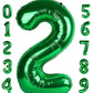 40 Inch Dark Green Number 2 Balloon, Two Balloon Number 2Nd 12 21St Birthday 2025 Party Decorations For Celebration Graduations