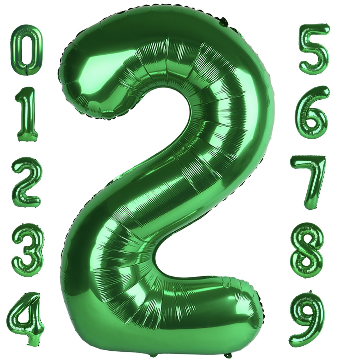 40 Inch Dark Green Number 2 Balloon, Two Balloon Number 2Nd 12 21St Birthday 2025 Party Decorations For Celebration Graduations