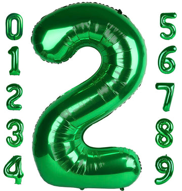 40 Inch Dark Green Number 2 Balloon, Two Balloon Number 2Nd 12 21St Birthday 2025 Party Decorations For Celebration Graduations