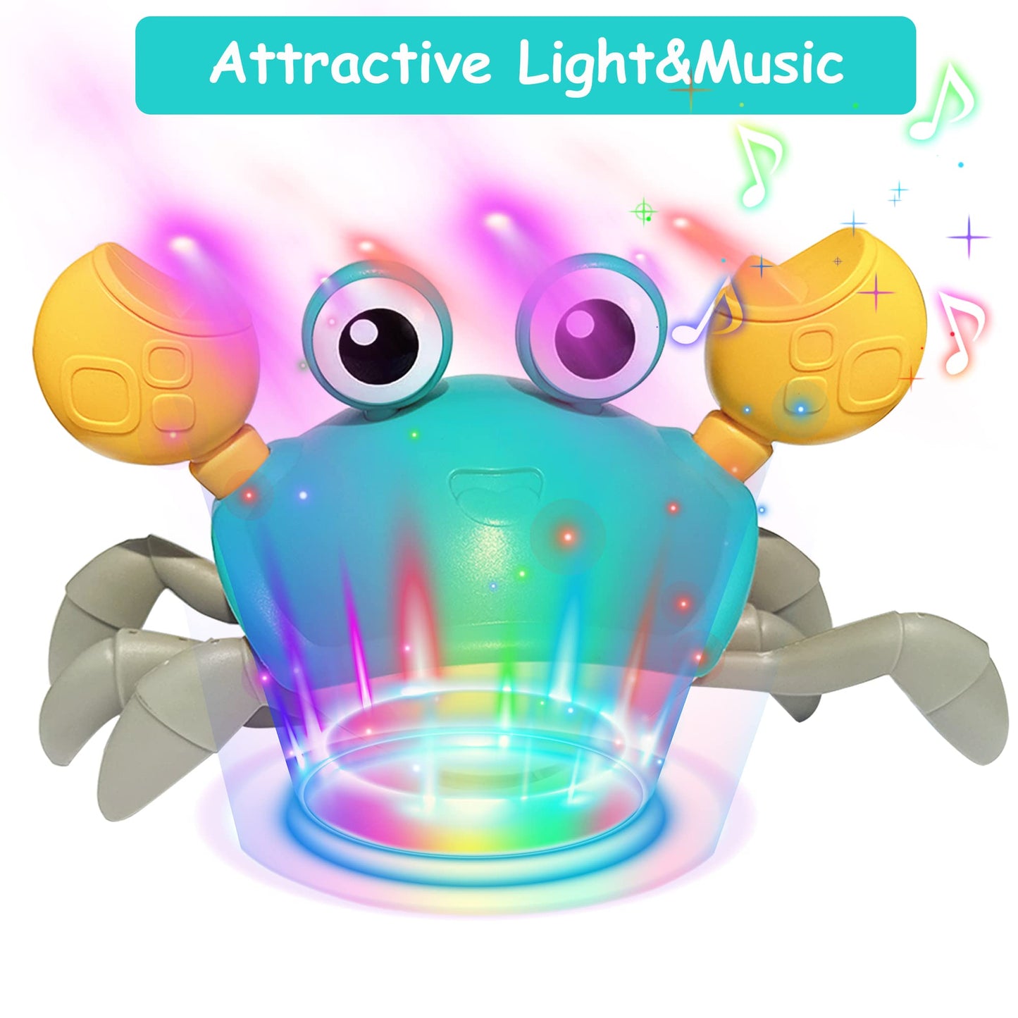 Baby Toys Crawling Crab - Infant Tummy Time Toys 3 4 5 6 7 8 9 10 11 12 Baby Toys 6-12 12-18 Months Light-Up Musical Walking Sen
