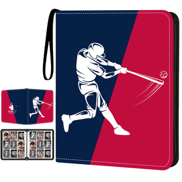 Zeatta Baseball Card Binder 900 Pockets With 50 Removable Sleeves, Zippered Pu Leather Trading Card Organizer Album For Sports C