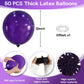 Jobkoo Purple Balloons 12 Inch, 50Pcs Dark Purple Balloon Matte Royal Purple Latex Balloons For Arch Deep Purple Party Helium Ba