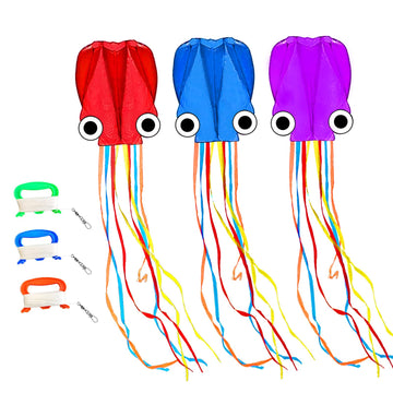 Kaiciuss 3 Pack Octopus Kites For Kids & Adults Easy To Fly, 24   X 158    Large Soft Kite Kit For Boys And Girls, Single Line 3