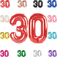 30 Balloon Number, Red Number 30Th Birthday Balloons 40 Inch, 30 Years Old Red Birthday Decorations For Men Women, 30Th Annivers