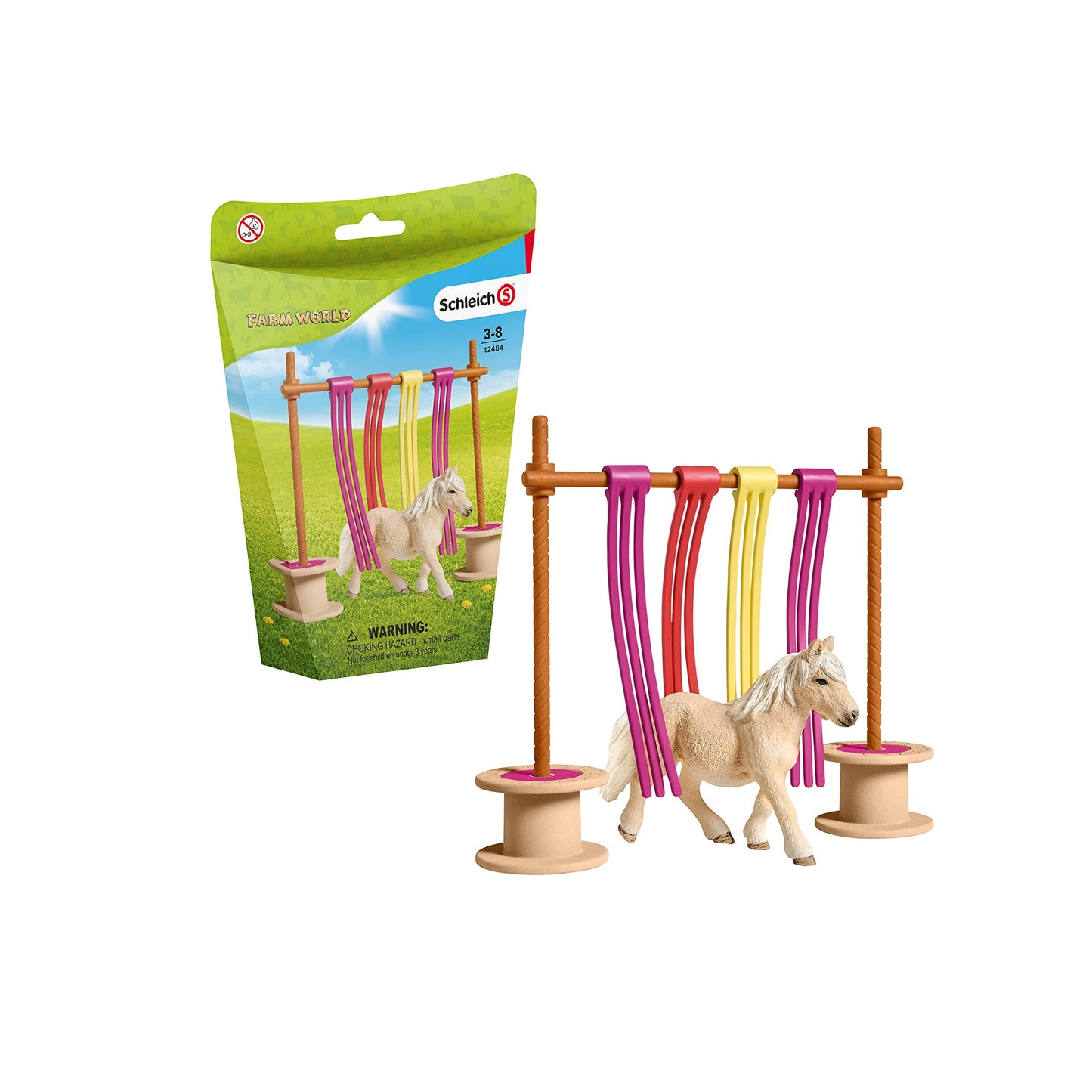 Schleich Farm World, Horse Toy For Girls And Boys, Pony Curtain Obstacle Playset With Horse Figurine 11-Piece Set, Ages 3+