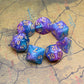 Creebuy Dnd Dice Set Lake Blue & Purple Polyhedral Rpg Dice For Dungeon And Dragons D&D Role Playing Games Table Games Glitter D