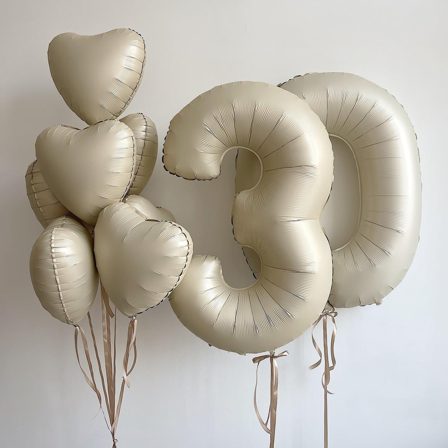 Pink White Heart Balloons,10Pcs Cream Baby Pink Foil Heart Shaped Balloons,18Inch Sand White Pink Helium Mylar Balloons For Vale