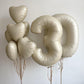 Gresatek White Heart Balloons,10Pcs Cream White Foil Heart Shaped Balloons,18Inch Beige Helium Mylar Balloons For Valentines,Eng
