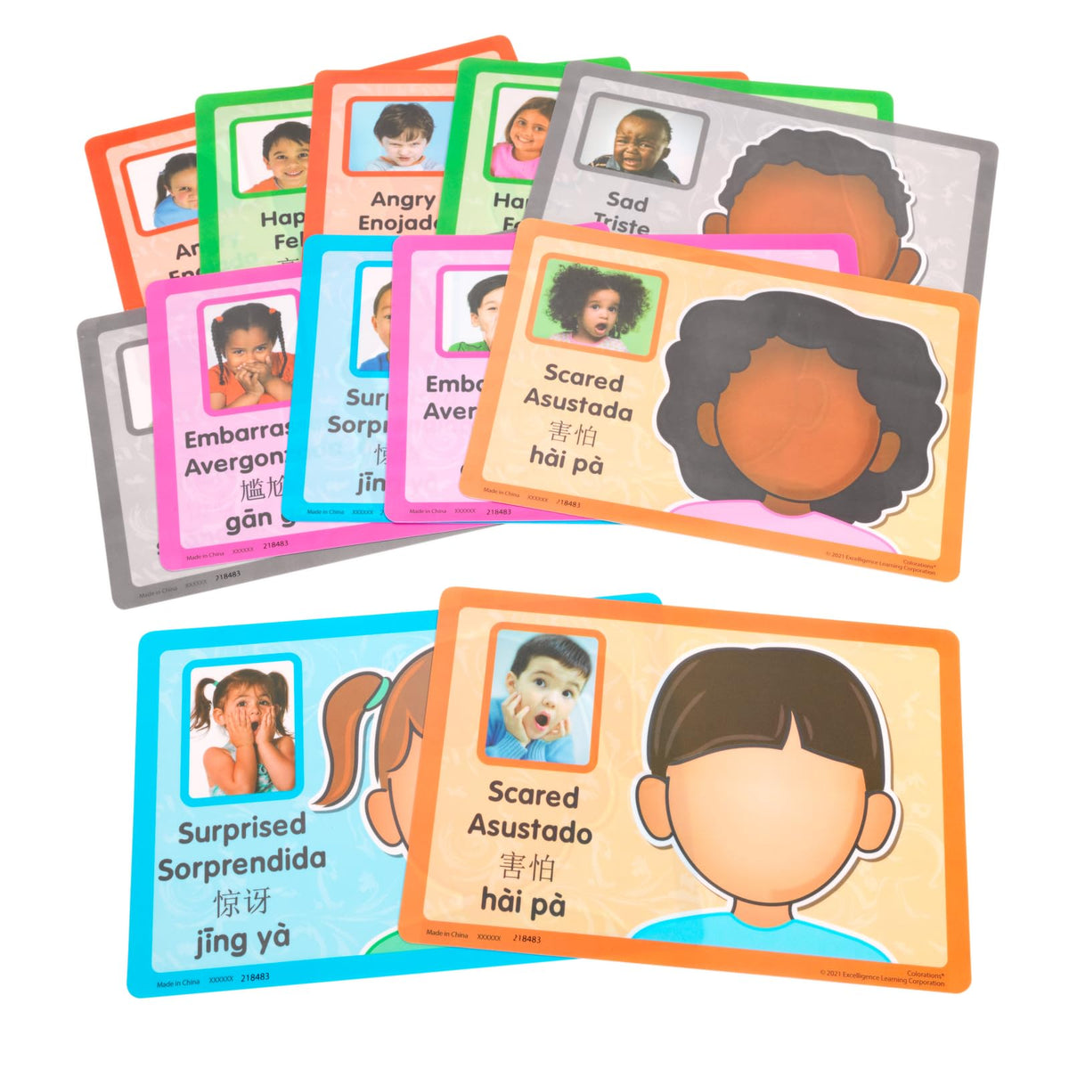 Colorations Emotions Modeling Mats, Set of 12, Thick Laminated Paper