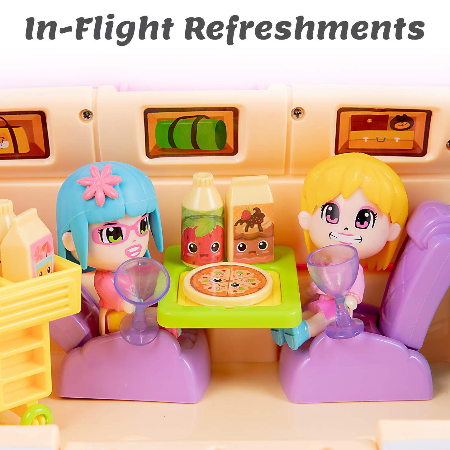 Iplay, Ilearn Airplane Dollhouse Playset For Girls 3-5, Kids Pretend Play Doll House Set W/ Pink Plane, Dolls, Travel Accessorie