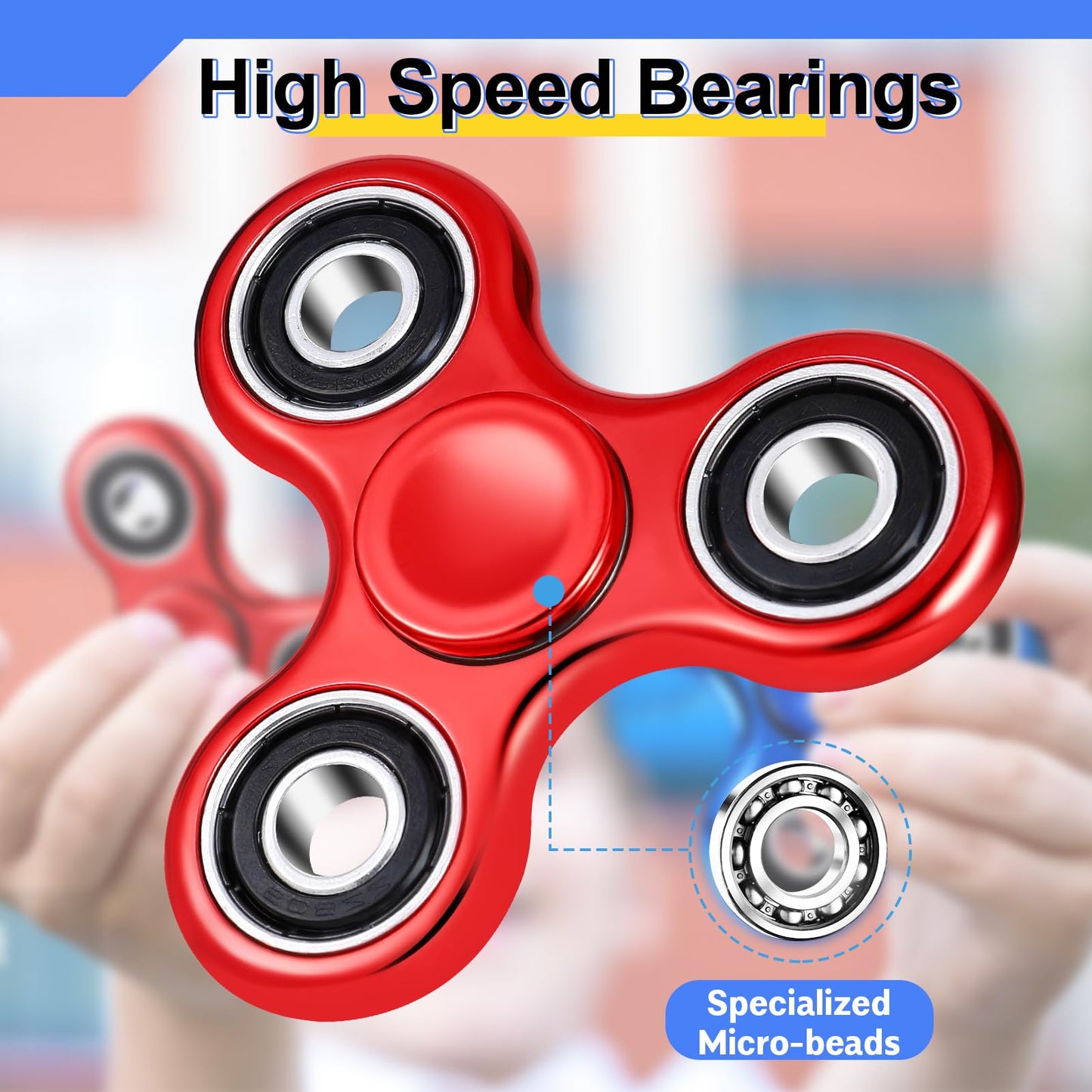 Fidget Spinner 2 Pack, Stress Anxiety Relief Sensory Fidget Toys For Kids Adults, Cool Electroplated Fidget Spinners For Adhd Au