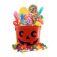 Kinrex Halloween Pumpkin Candy Bucket - Trick Or Treat Plastic Basket For Kids - Great Party Decor Favors - Orange - Measures 5.5 Inches