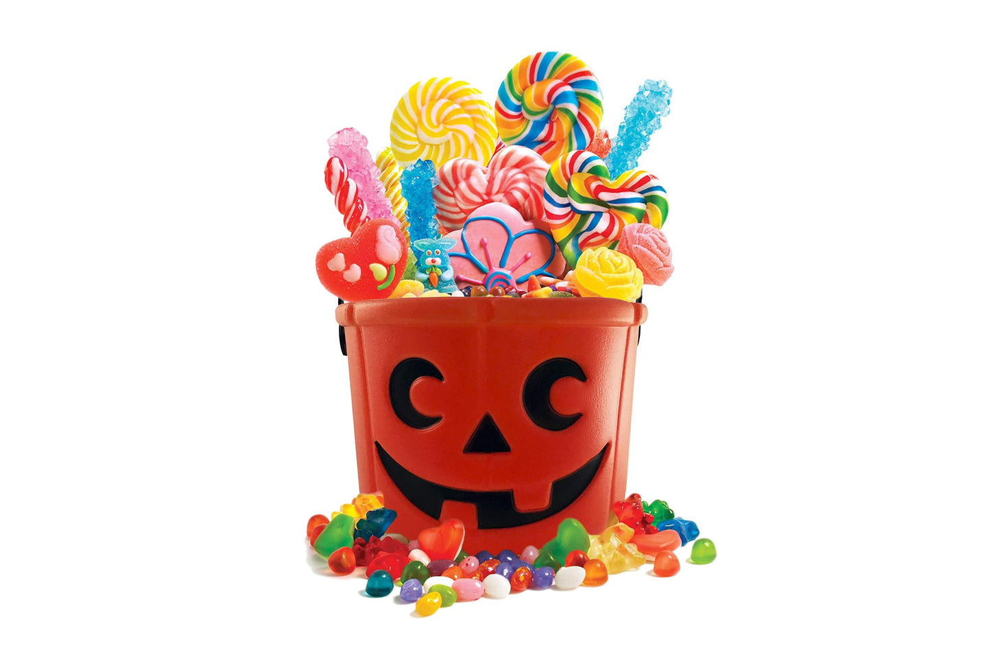 Kinrex Halloween Pumpkin Candy Bucket - Trick Or Treat Plastic Basket For Kids - Great Party Decor Favors - Orange - Measures 5.5 Inches
