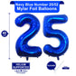 LHOAVWE 40 Inch Navy Blue 25 Foil Mylar Balloons - Giant Jumbo Digital Number Balloons for 25th Birthday and Anniversary Party Decorations