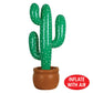 Beistle Pack of 2 Inflatable Cactus Decorations in Green/White/Brown, Wild West Party Decorations, Mexican Cinco de Mayo Party A